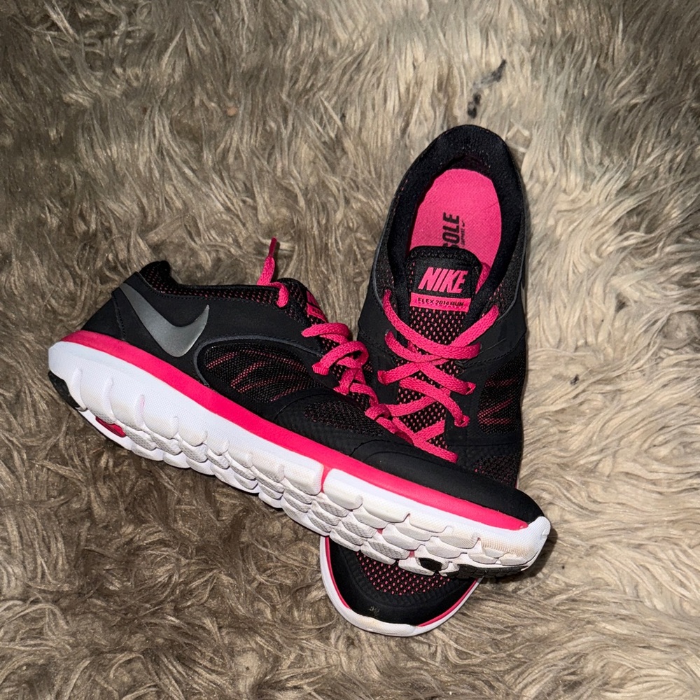 Nike Black and Pink Running Sneakers